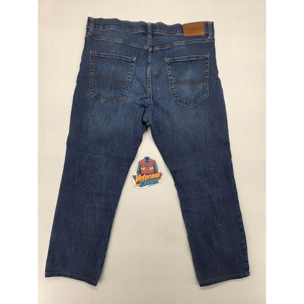 Lucky Brand 410 Athletic Straight Jeans Mens 34x29 Blue Stretch Denim - Picture 11 of 12